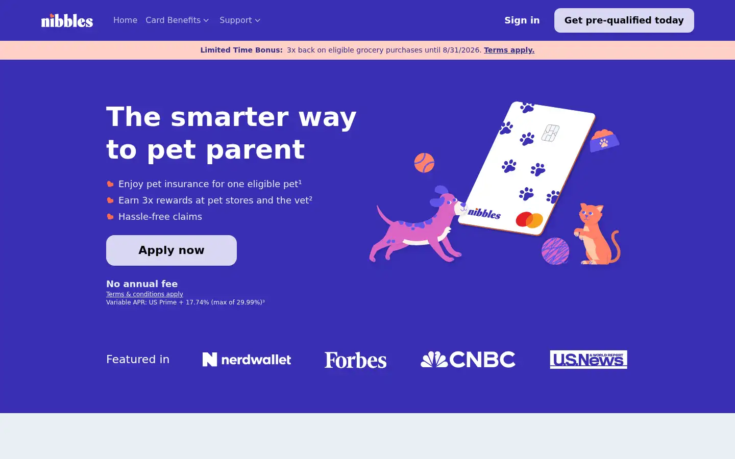 Screenshot of nibbles.com