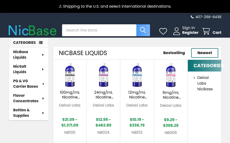 Screenshot of nicbase.com
