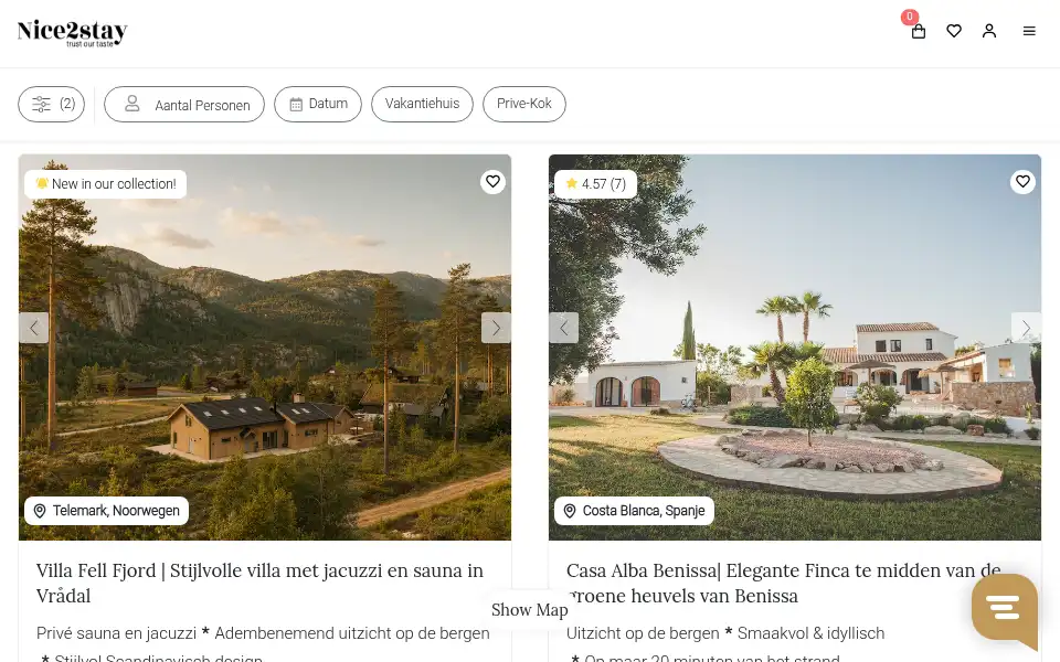 Screenshot of nice2stay.com