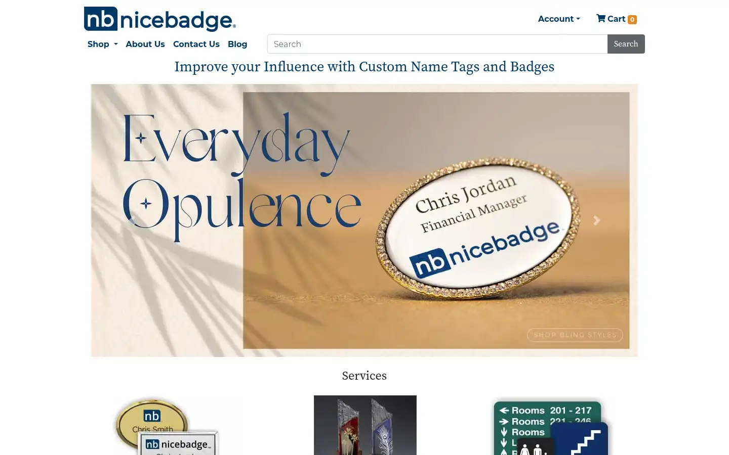 Screenshot of nicebadge.com