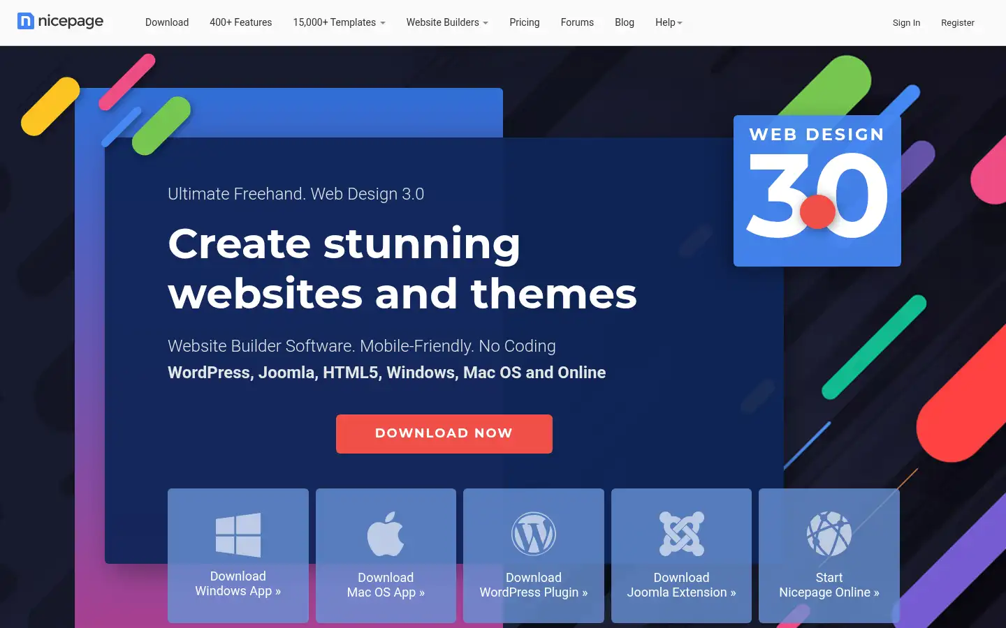 Screenshot of nicepage.com