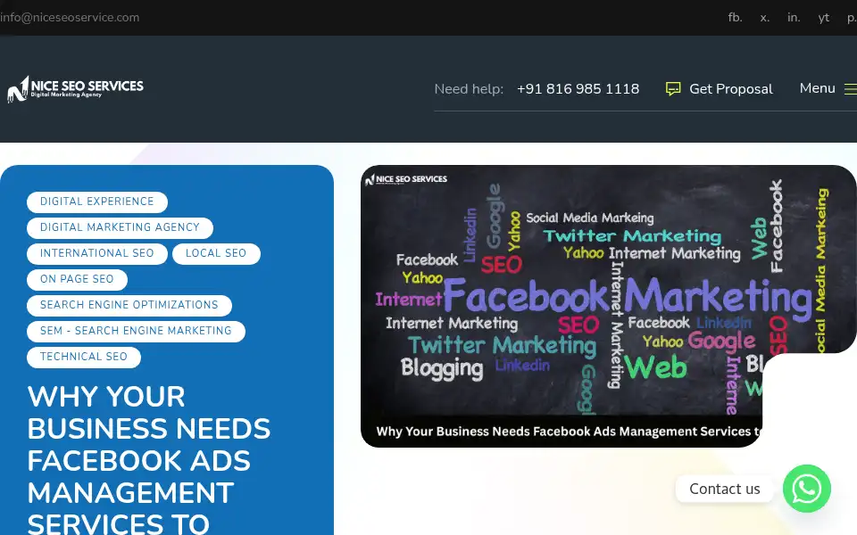 Screenshot of niceseoservices.com