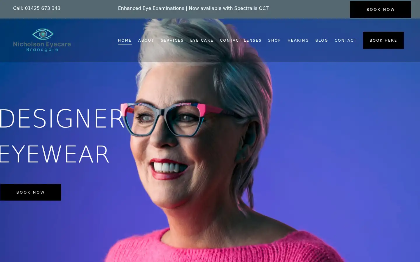 Screenshot of nicholsoneyecare.co.uk