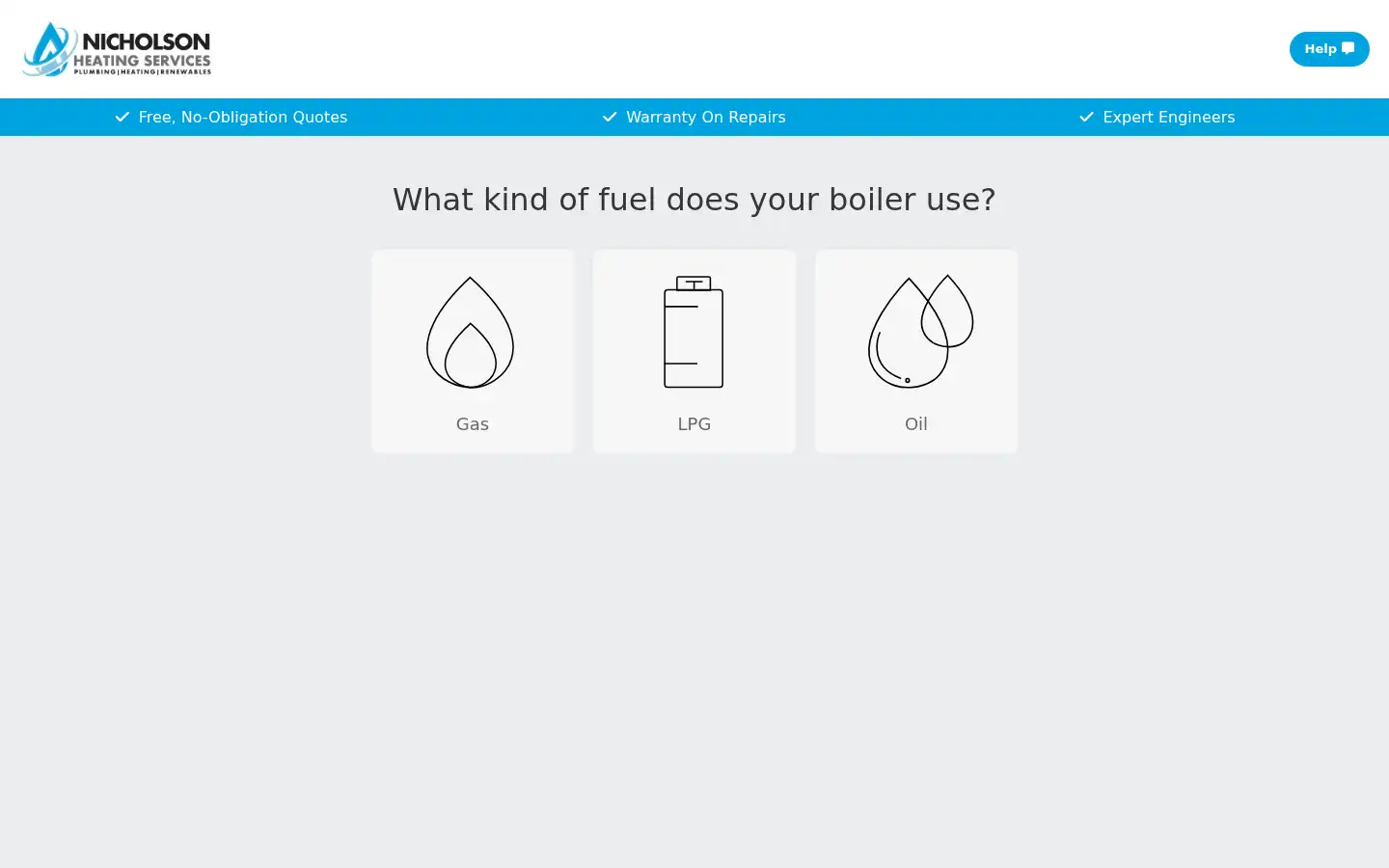 Screenshot of nicholsonheatingservices.co.uk