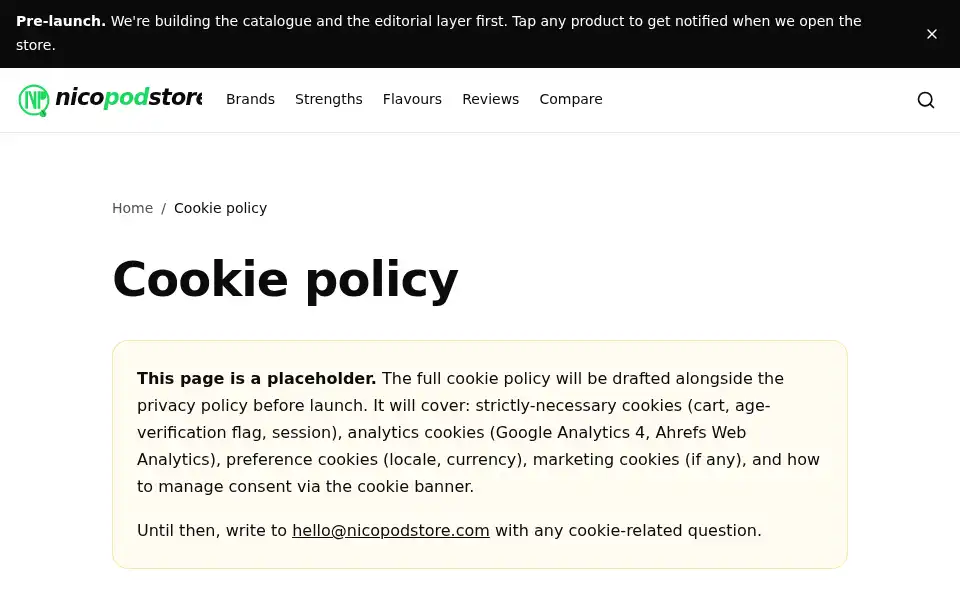 Screenshot of nicopodstore.com