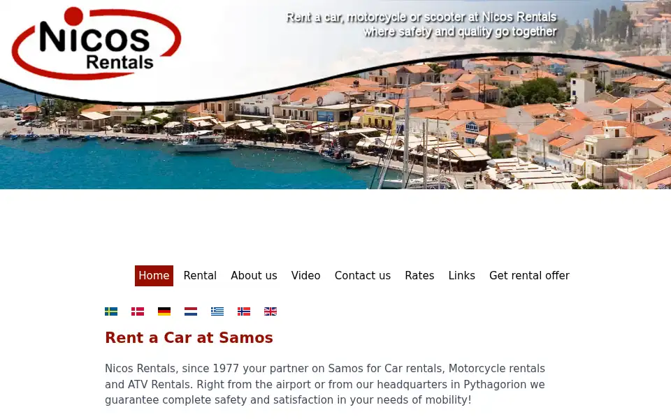 Screenshot of nicos-rentals.com