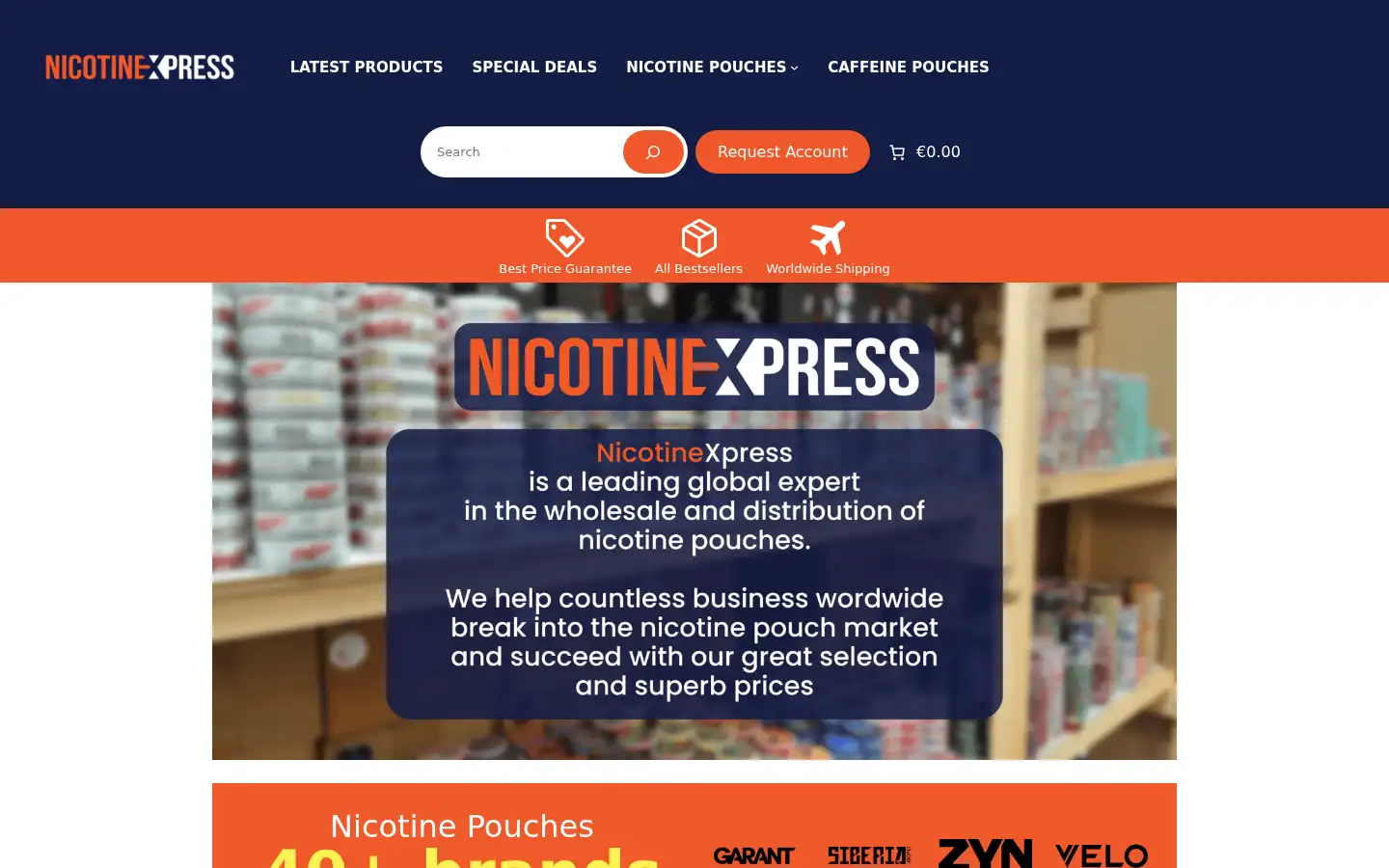 Screenshot of nicotinexpress.com