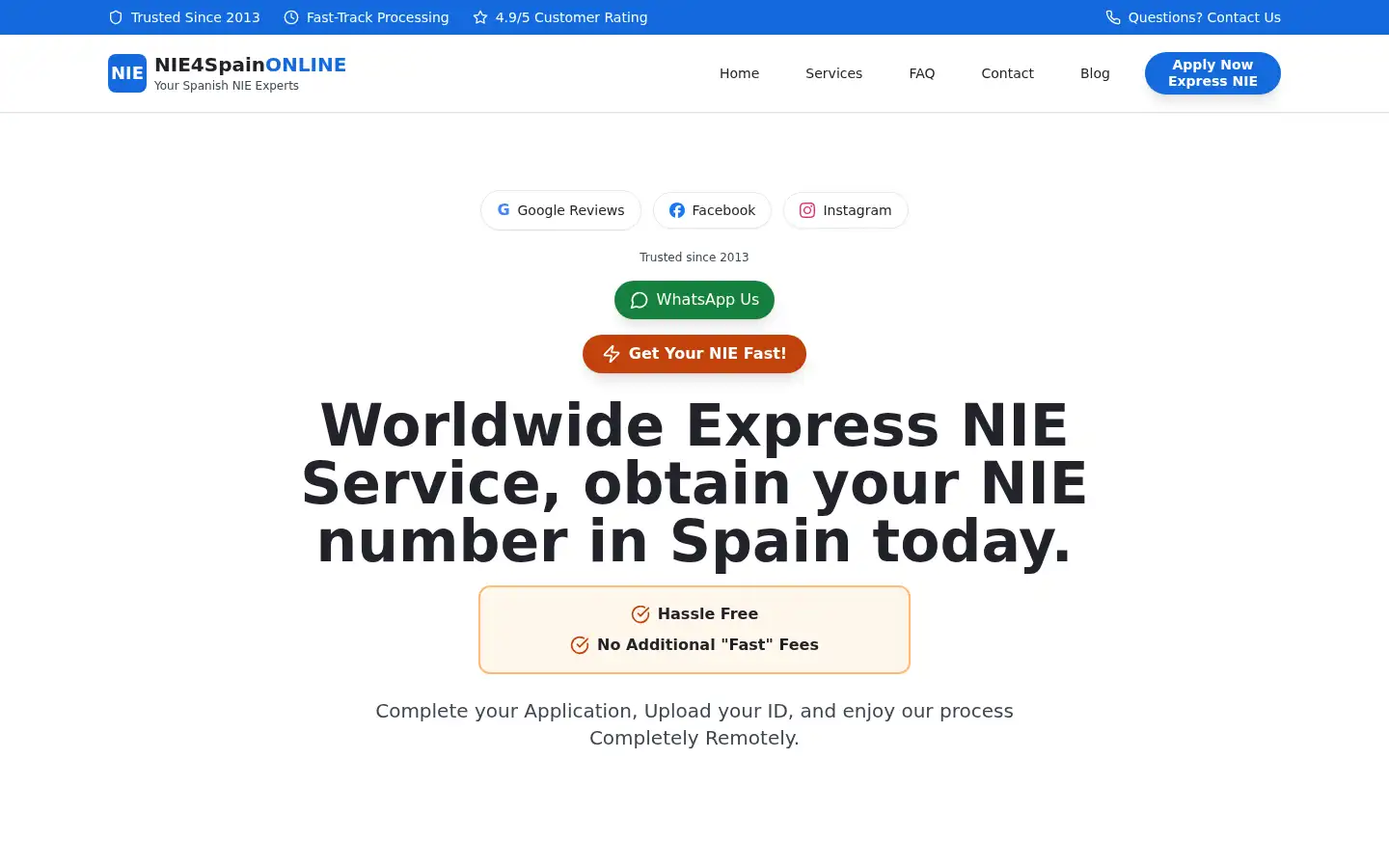 Screenshot of nie4spainonline.com