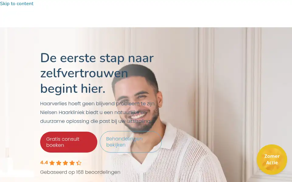 Screenshot of nielsenhaarkliniek.nl