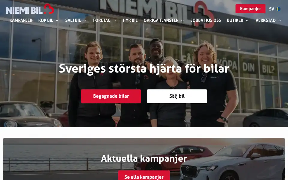 Screenshot of niemibil.se