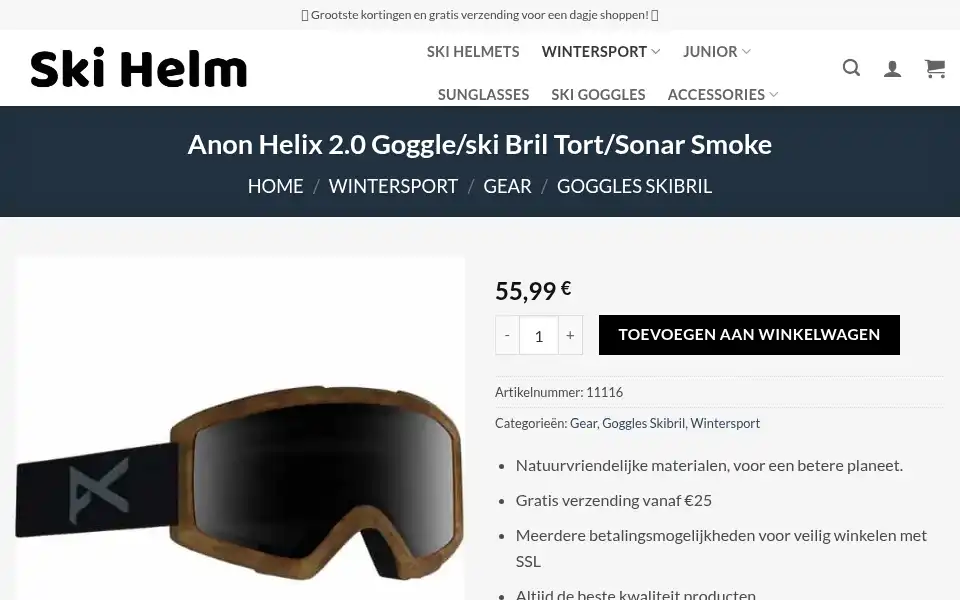 Screenshot of nieuweskihelm.com