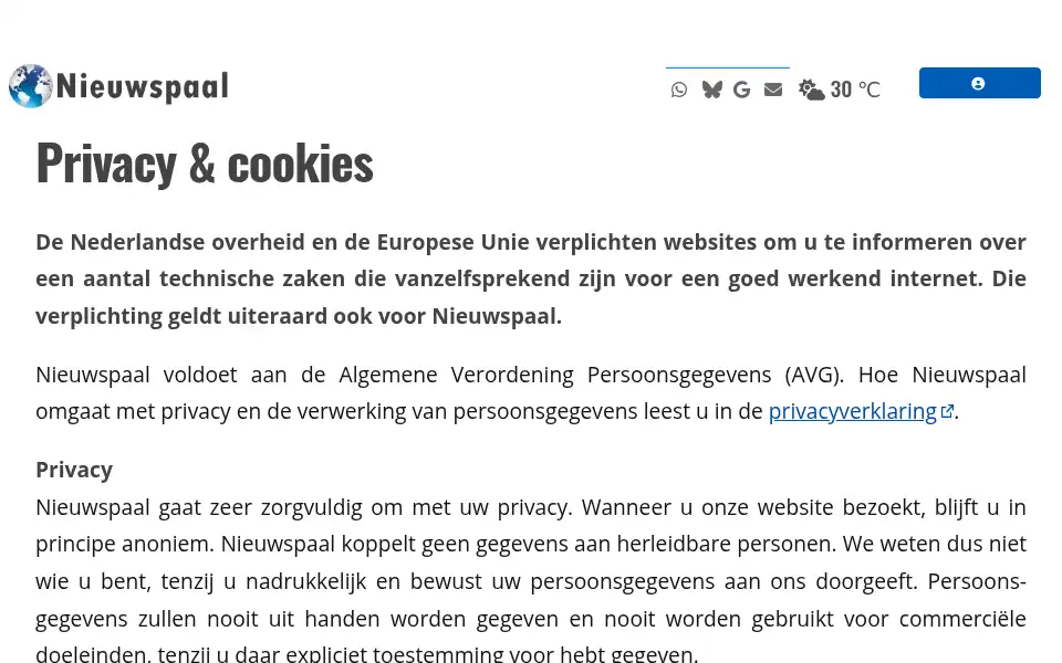 Screenshot of nieuwspaal.nl