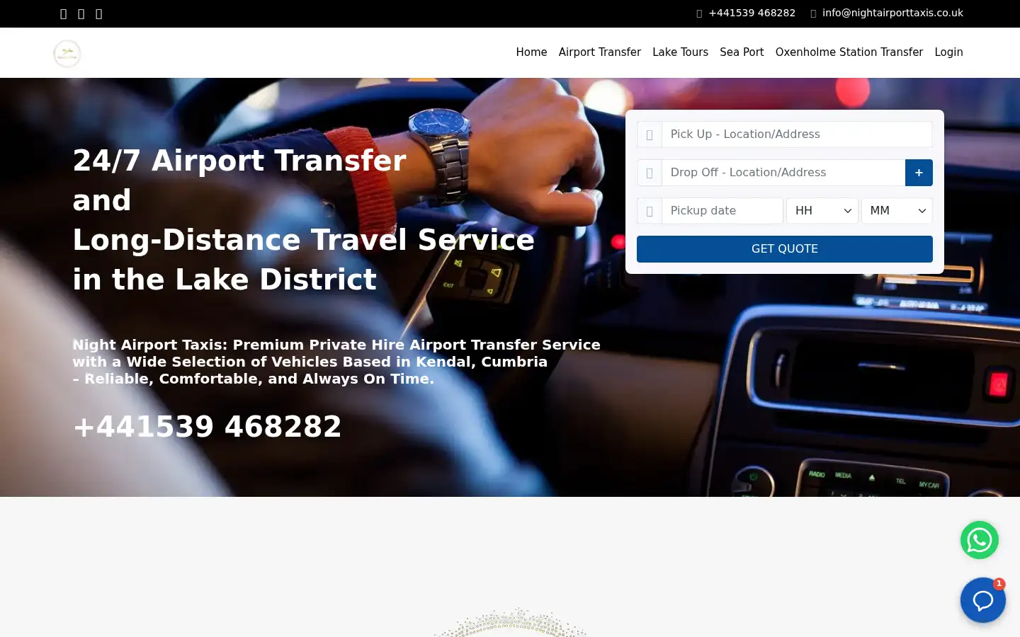 Screenshot of nightairporttaxis.co.uk