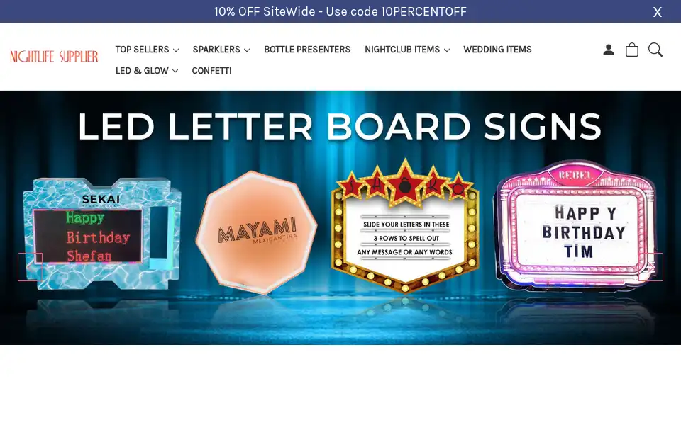 Screenshot of nightlifesupplier.com