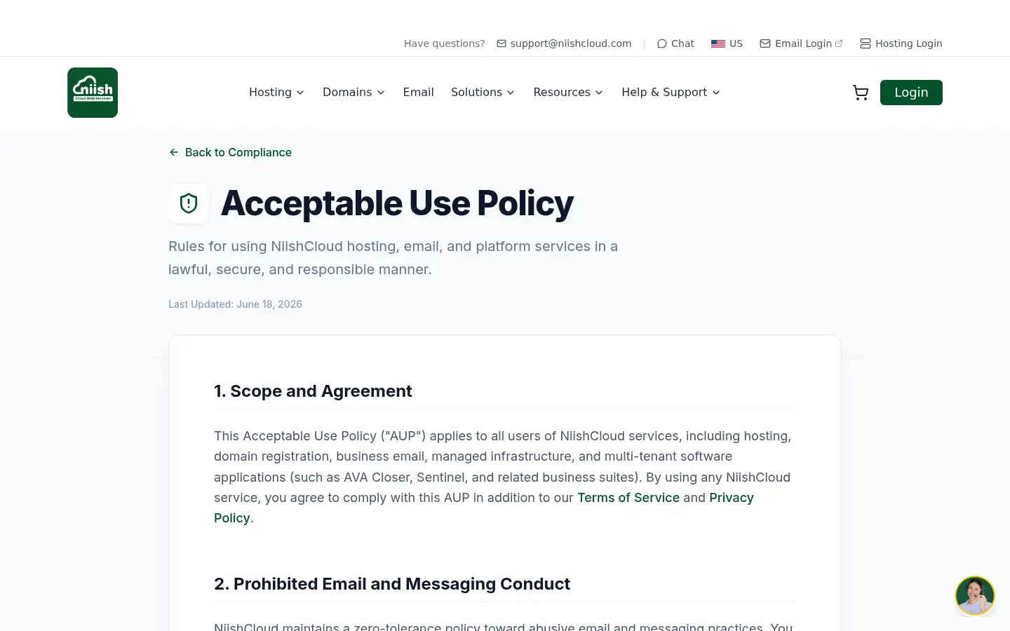 Screenshot of niishcloud.com