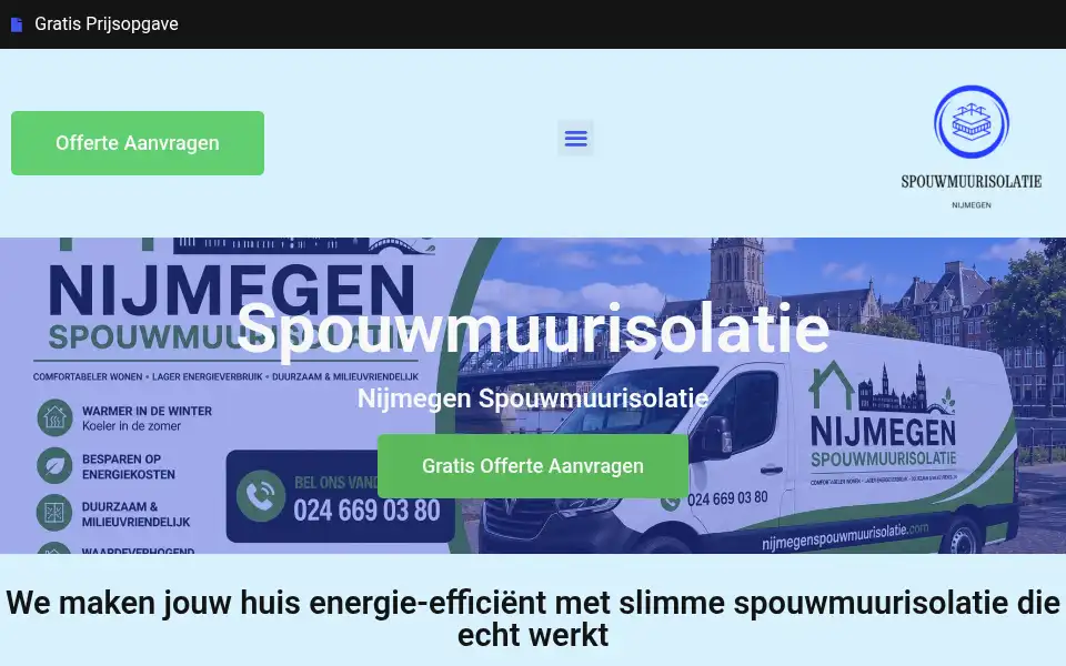 Screenshot of nijmegenspouwmuurisolatie.com