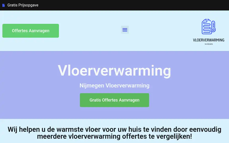 Screenshot of nijmegenvloerverwarming.com