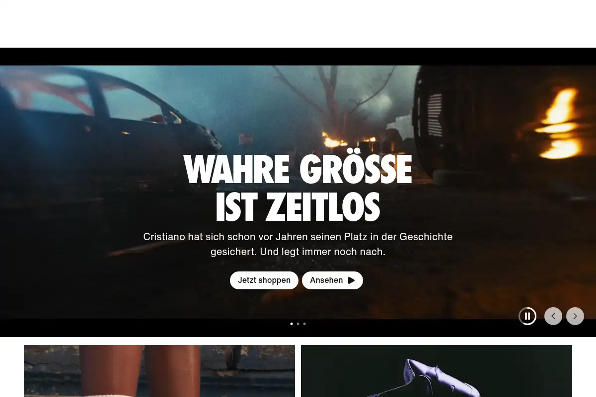 Screenshot of nike.com
