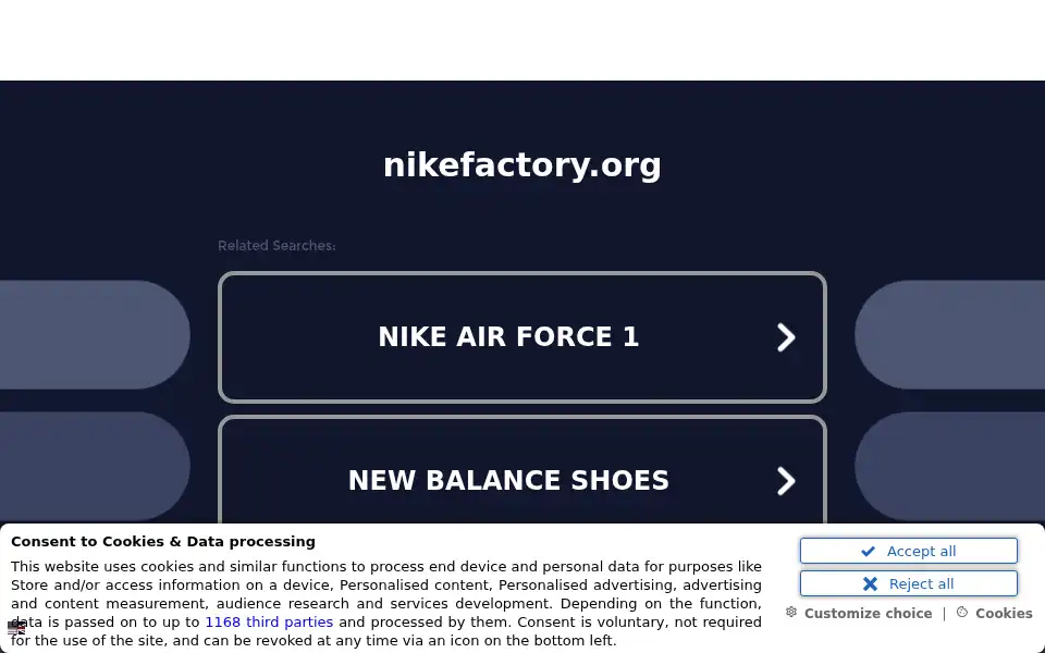 Screenshot of nikefactory.org