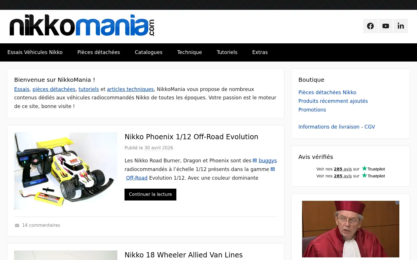 Screenshot of nikkomania.com