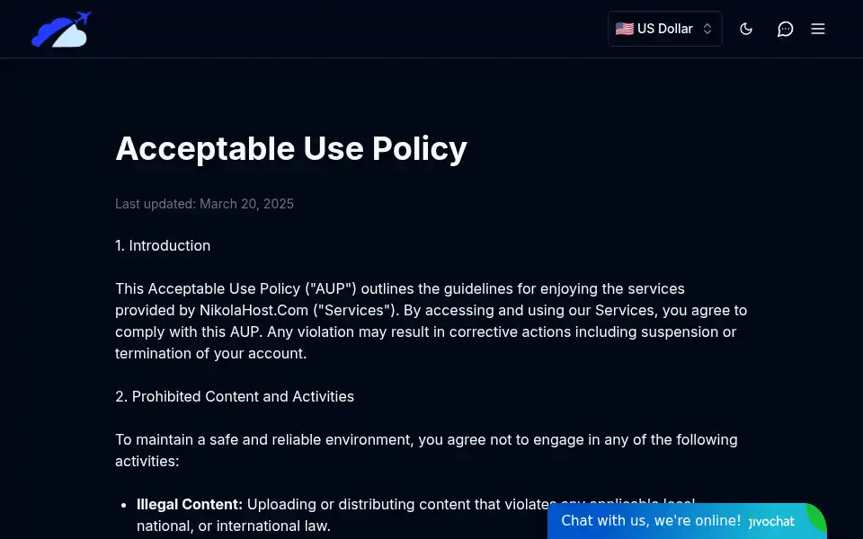 Screenshot of nikolahost.com