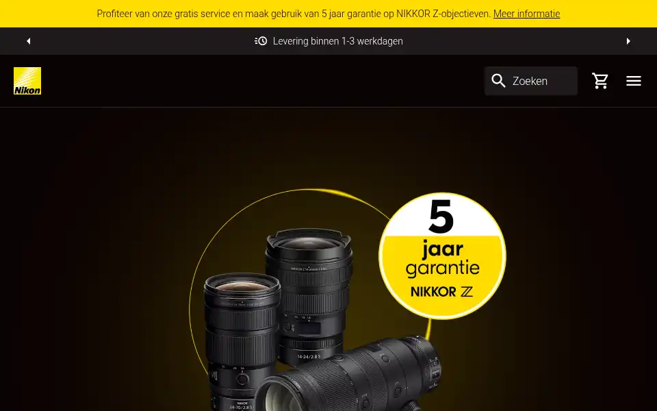 Screenshot of nikon.nl