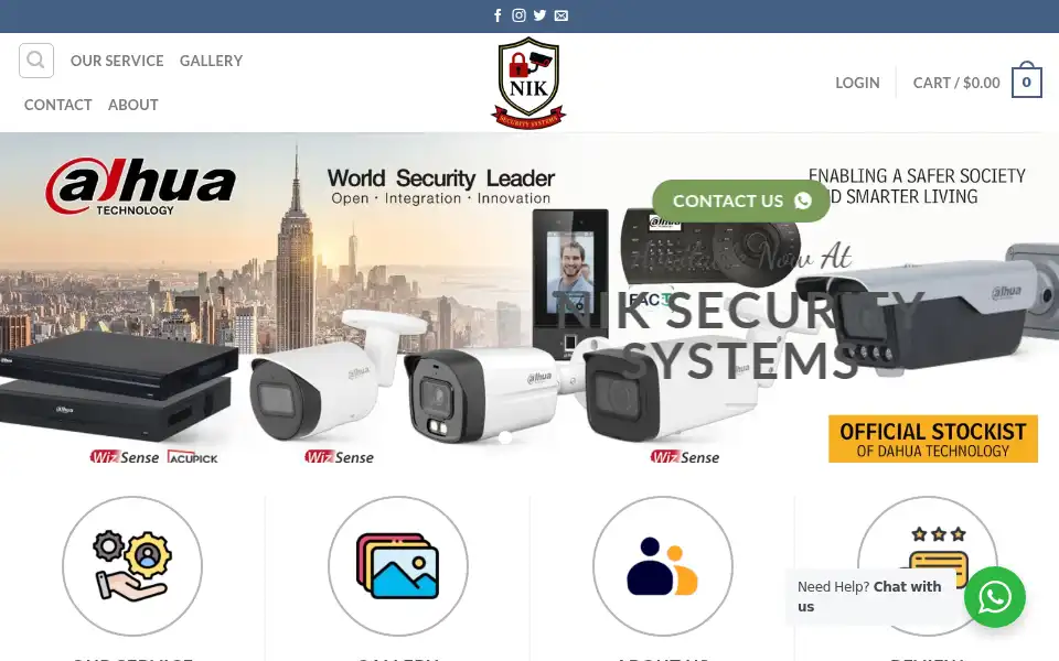 Screenshot of niksecuritysystems.co.uk