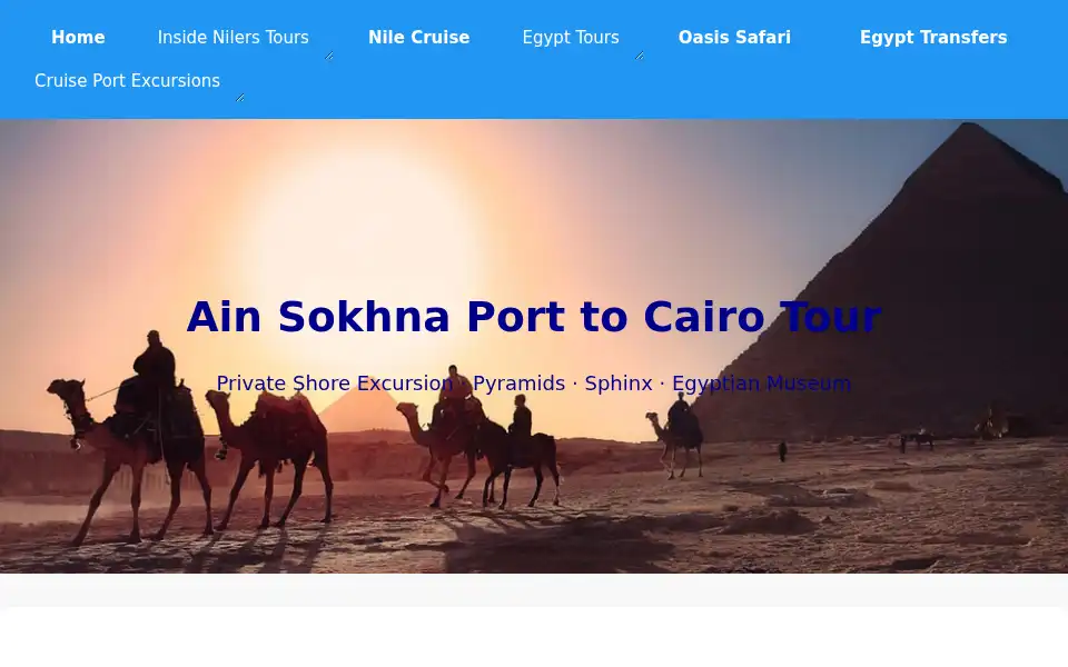Screenshot of nilerstours.com