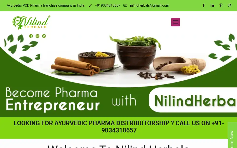 Screenshot of nilindherbals.com