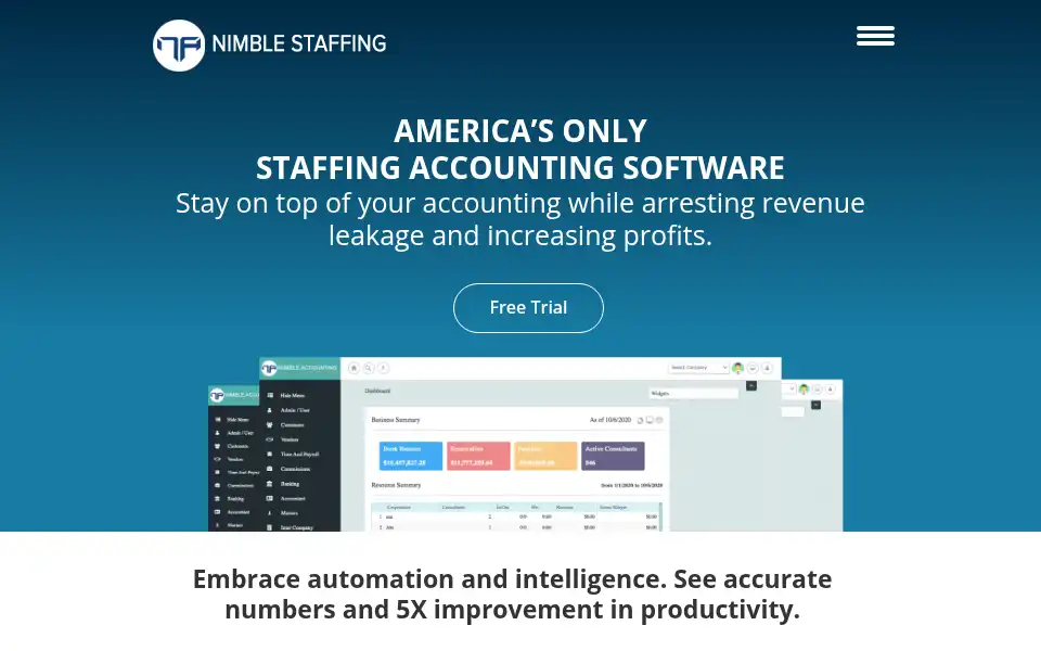 Screenshot of nimblestaffing.net