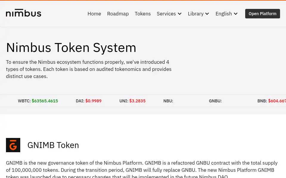 Screenshot of nimbusplatform.io
