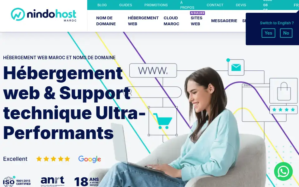 Screenshot of nindohost.com