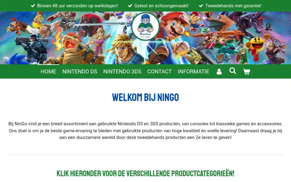 Screenshot of ningo.nl