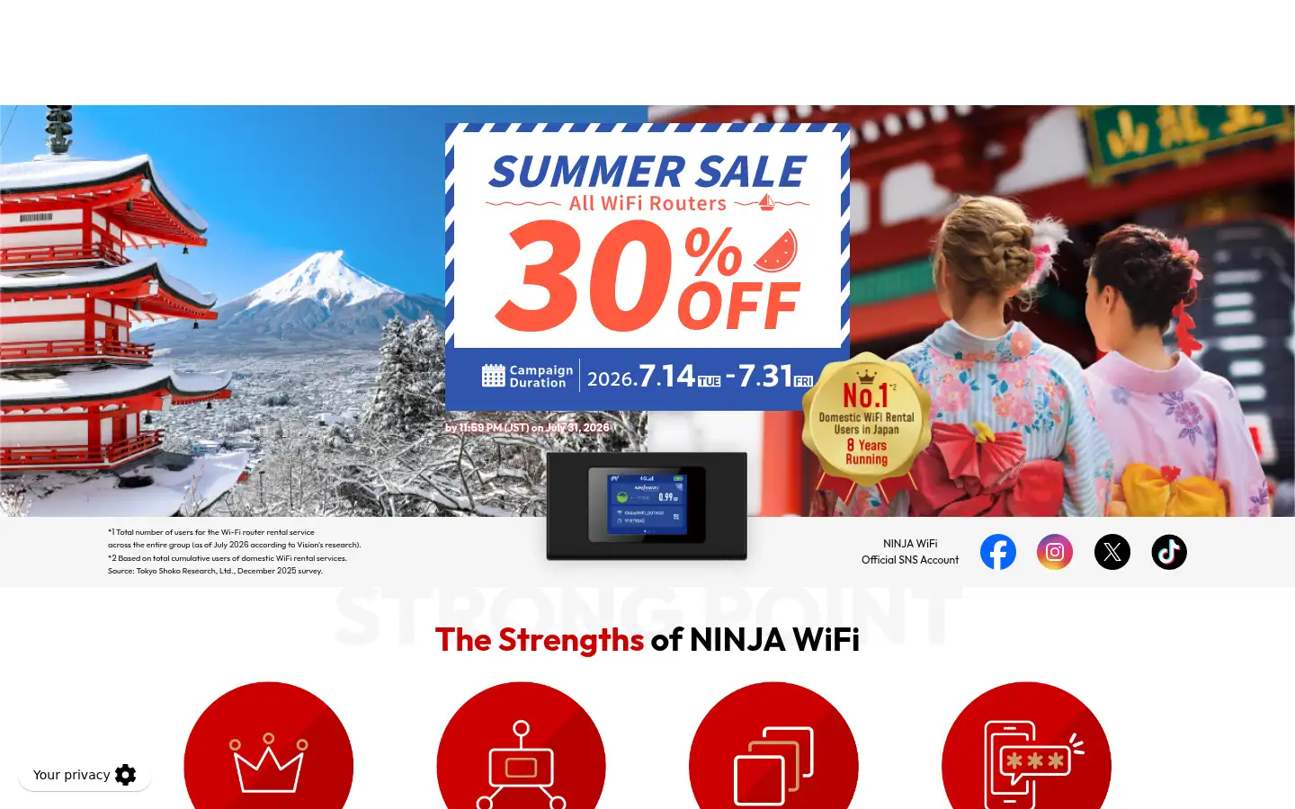 Screenshot of ninjawifi.com