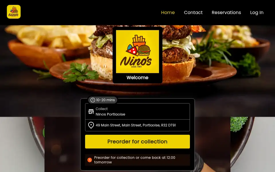 Screenshot of ninosfishandchips.ie