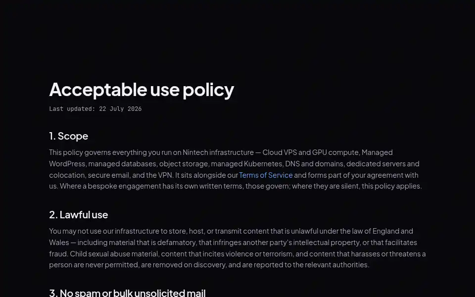 Screenshot of nintech.io
