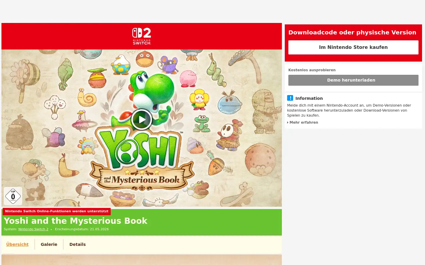 Screenshot of nintendo.de