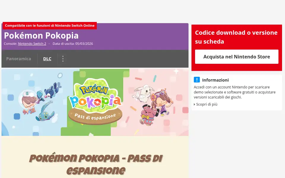 Screenshot of nintendo.it