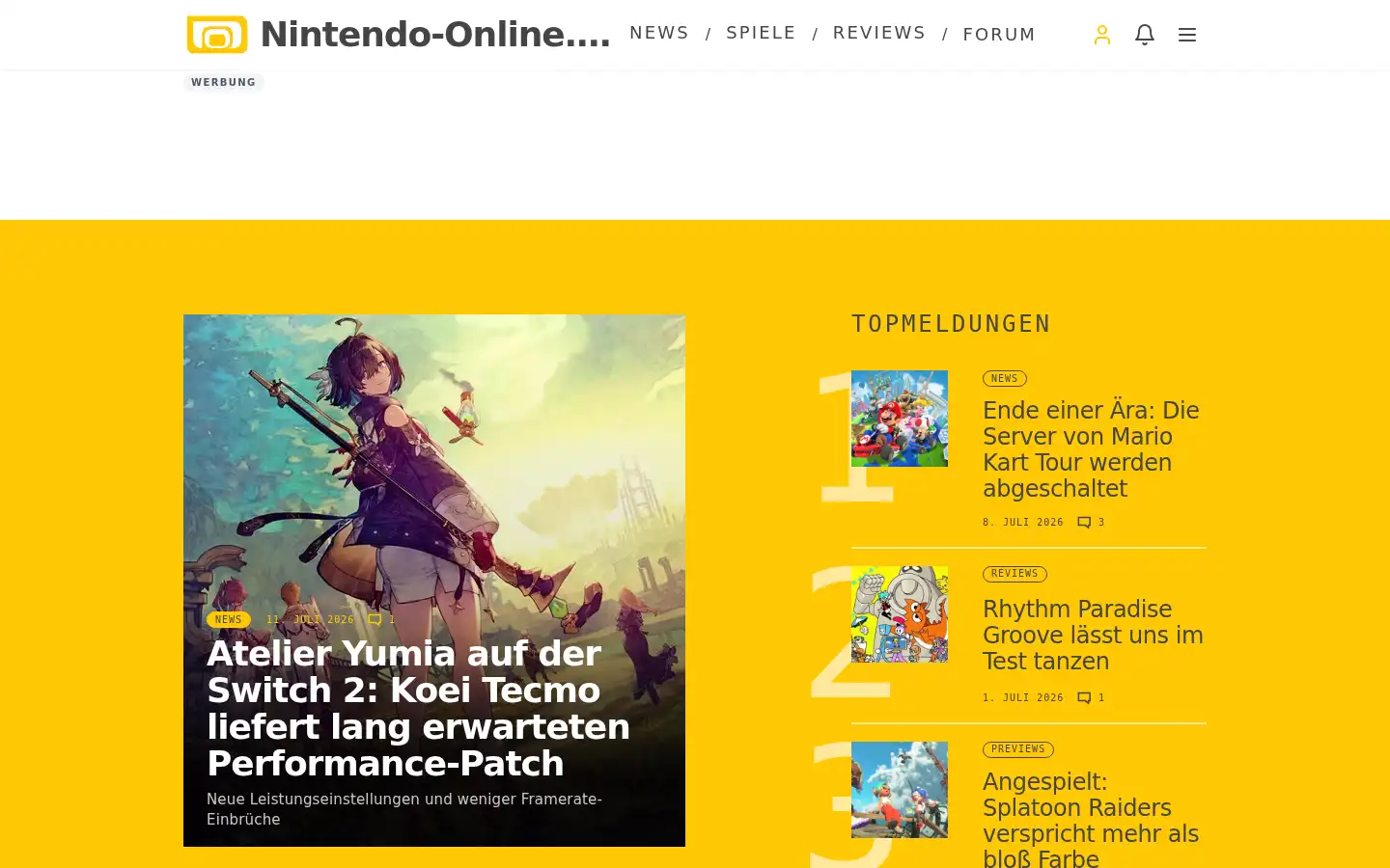 Screenshot of nintendo-online.de