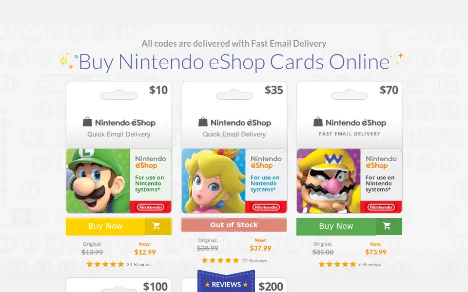 Screenshot of nintendocarddelivery.com