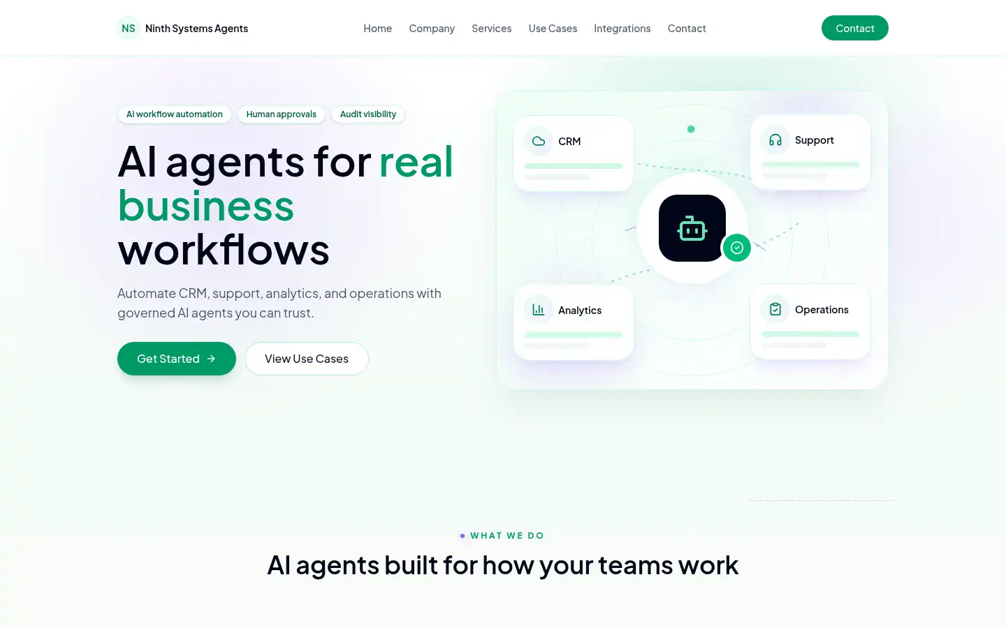 Screenshot of ninthsystemsagents.com