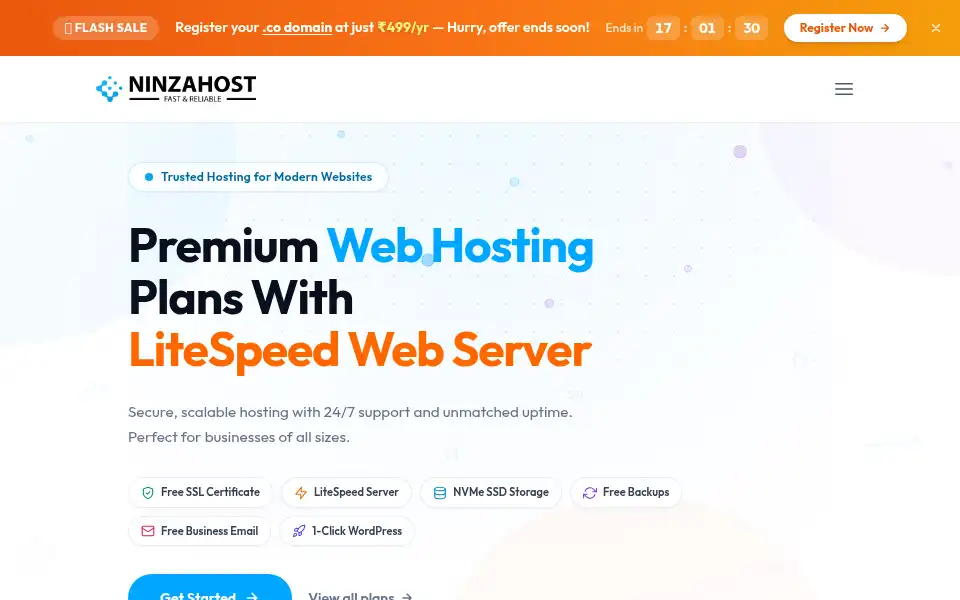 Screenshot of ninzahost.in