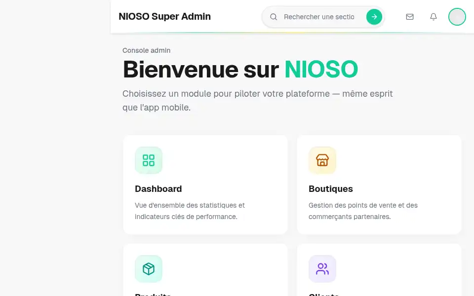 Screenshot of nioso.store