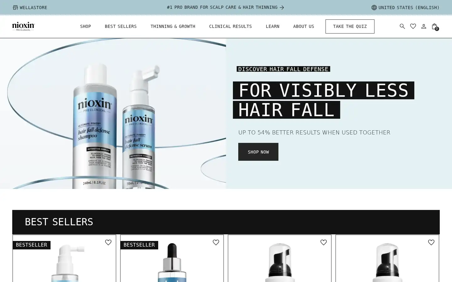 Screenshot of nioxin.com