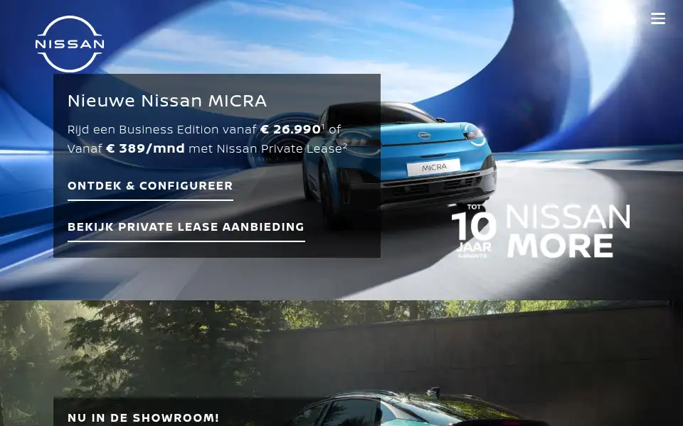 Screenshot of nissan.nl