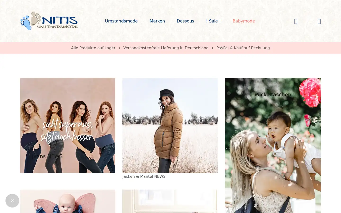 Screenshot of nitis-flotte-kindermoden.de