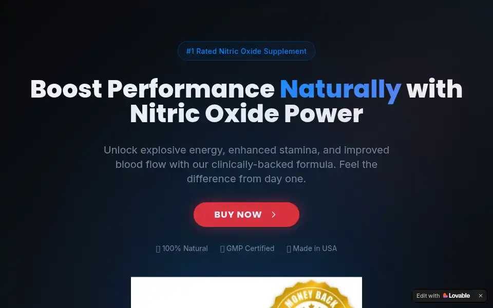Screenshot of nitric-oxide.lovable.app