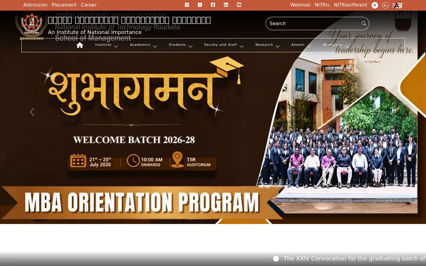 Screenshot of nitrkl.ac.in