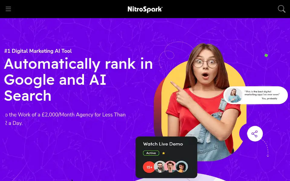 Screenshot of nitrospark.ai