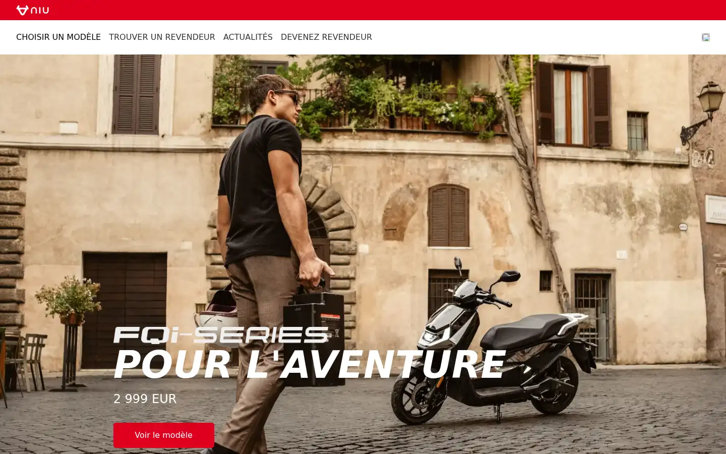 Screenshot of niu.com